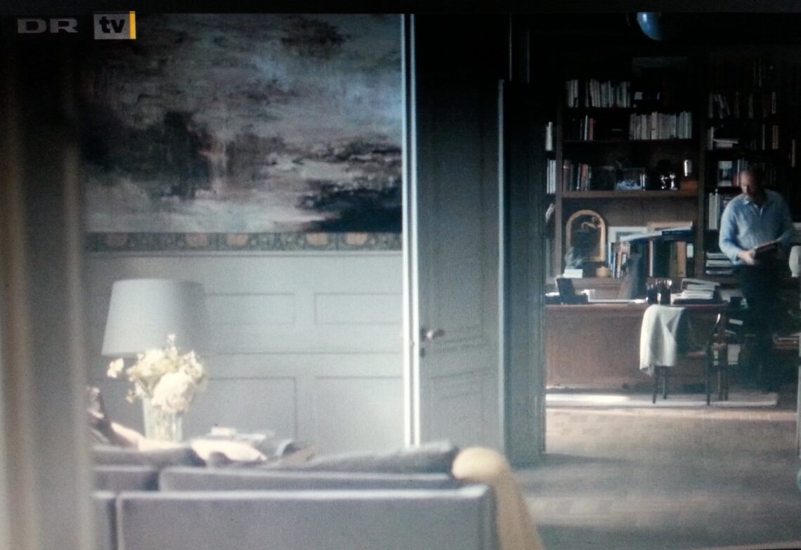 Stillbillede fra DR-serien Herrens Veje med maleri af Christina Louise Christiansen